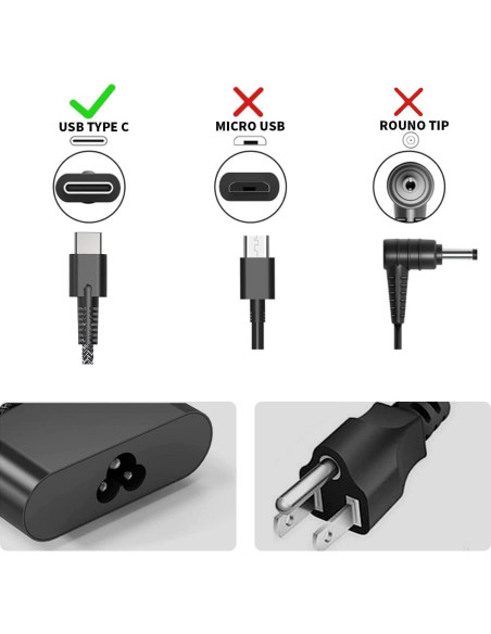 Cargador Laptop HP 65W USB-C Slim Adaptador de Poder Cargador Laptop HP 65W USB-C Slim Adaptador de Poder