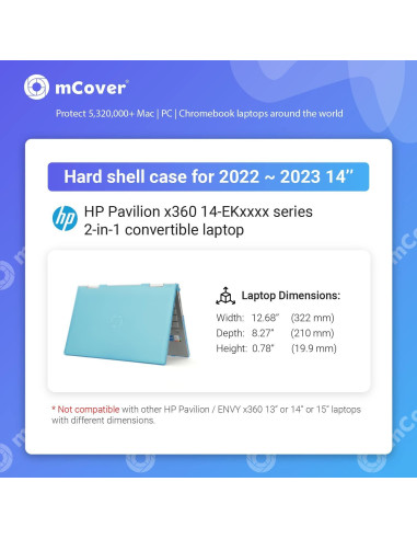 Funda mCover Verde para HP Pavilion X360 14-EK 2022-2023