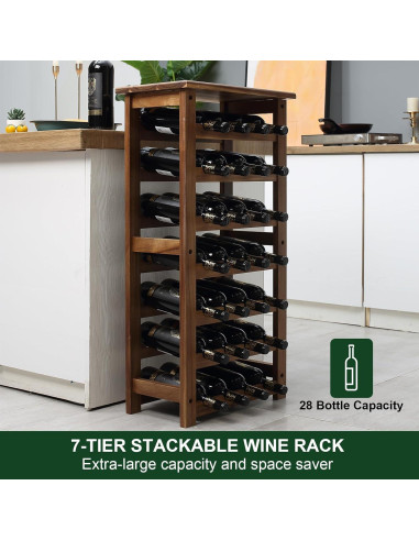 Estante de Vino Everous 7 Niveles para 28 Botellas