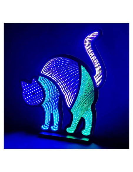 Luz Infinita de Gato Elumina Decor - LED USB 28x33 cm Luz Infinita de Gato Elumina Decor - LED USB 28x33 cm