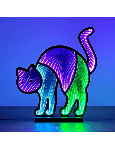 Luz Infinita de Gato Elumina Decor - LED USB 28x33 cm