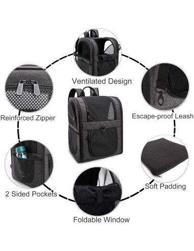 Mochila Transportadora Apollo Walker para Gatos y Perros 32x29x43cm