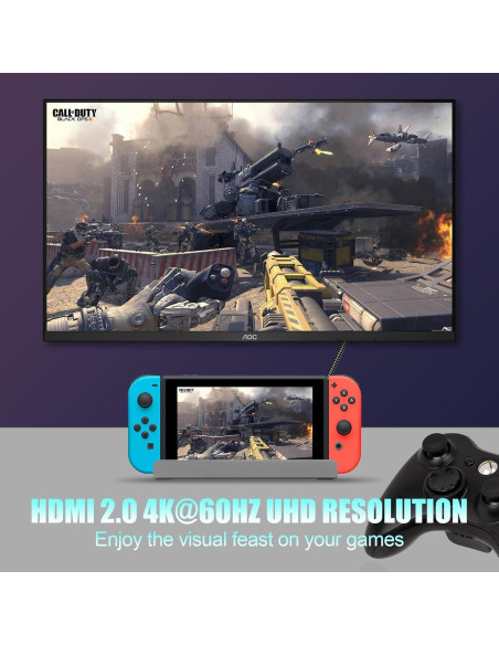 Dock 6 en 1 para Steam Deck ROG Ally HDMI 4K Ethernet USB Dock 6 en 1 para Steam Deck ROG Ally HDMI 4K Ethernet USB
