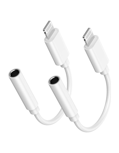 Adaptador Lightning a 3.5 mm Belcompany - Paquete de 2 Adaptador Lightning a 3.5 mm Belcompany - Paquete de 2