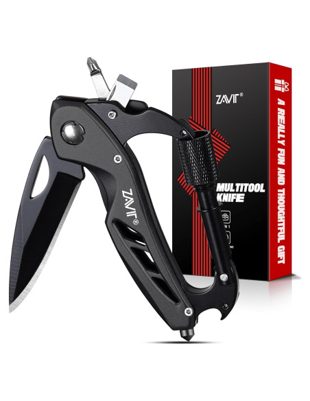 Cuchillo Multitool ZAVIT Negro 11.43 cm para Aventuras Cuchillo Multitool ZAVIT Negro 11.43 cm para Aventuras