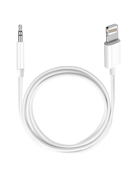 Cable AUX Apple MFi Lightning a 3,5 mm 1,01 m Blanco Cable AUX Apple MFi Lightning a 3,5 mm 1,01 m Blanco