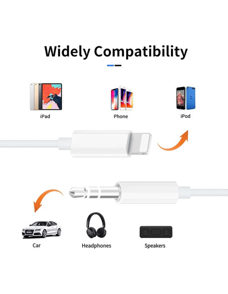 Cable AUX Apple MFi Lightning a 3,5 mm 1,01 m Blanco Cable AUX Apple MFi Lightning a 3,5 mm 1,01 m Blanco