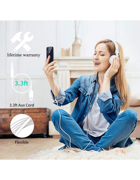 Cable AUX Apple MFi Lightning a 3,5 mm 1,01 m Blanco Cable AUX Apple MFi Lightning a 3,5 mm 1,01 m Blanco