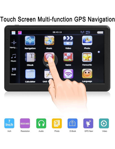 Navegador GPS NAVRUF 7" con mapas 2025 y alertas de ruta