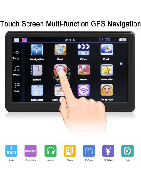 Navegador GPS NAVRUF 7" con mapas 2025 y alertas de ruta Navegador GPS NAVRUF 7" con mapas 2025 y alertas de ruta