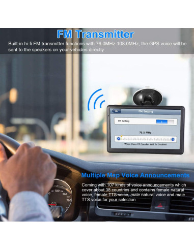 Navegador GPS NAVRUF 7" con mapas 2025 y alertas de ruta