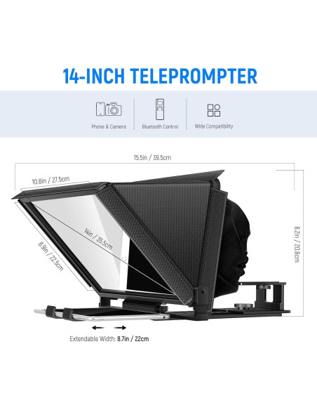 Teleprompter NEEWER X12 14" para iPad y Smartphone Teleprompter NEEWER X12 14" para iPad y Smartphone