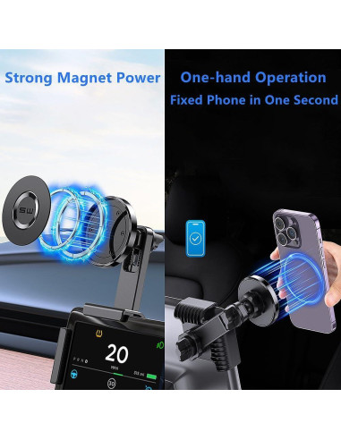 Soporte Magnético para Teléfono Tesla Model 3/Y - Ajustable