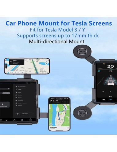 Soporte Magnético para Teléfono Tesla Model 3/Y - Ajustable