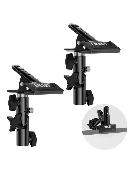 Soporte de Reflector EMART Abrazadera Metalica Paquete de 2 Soporte de Reflector EMART Abrazadera Metalica Paquete de 2