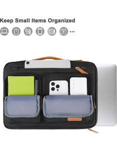 Funda Protectora MOSISO para Laptop 15.6" Negra con 5 Bolsillos 2