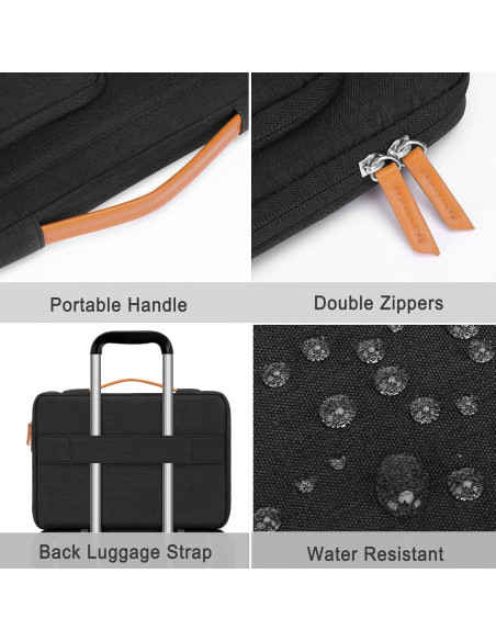 Funda Protectora MOSISO para Laptop 15.6" Negra con 5 Bolsillos Funda Protectora MOSISO para Laptop 15.6" Negra con 5 Bolsillos