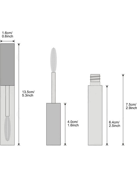 Paquete de 4 tubos de rímel vacíos ForSewian 10ml con varita Paquete de 4 tubos de rímel vacíos ForSewian 10ml con varita