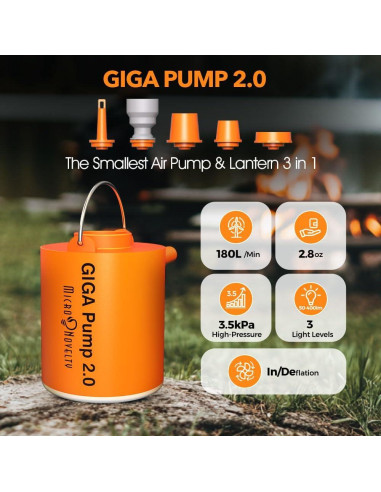 Bomba de aire eléctrica GIGA PUMP 2.0 recargable 80g