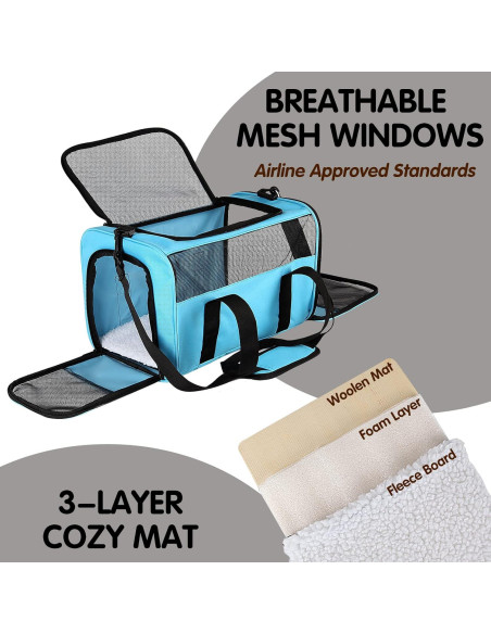 Bolsa de Transporte Suave Yipincover Mediana Azul para Mascotas Bolsa de Transporte Suave Yipincover Mediana Azul para Mascotas