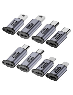 Adaptador USB C a Micro USB y Lighting - Jadebones - 8 Piezas