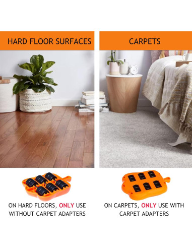Elevador de Muebles MouZie 4 Rodillos 299 kg Ajustable