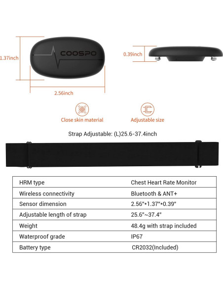 Monitor de Frecuencia Cardíaca COOSPO H6M Bluetooth IP67 Monitor de Frecuencia Cardíaca COOSPO H6M Bluetooth IP67