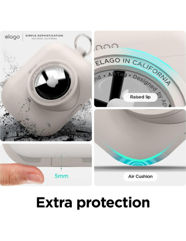 Funda de Silicona elago para AirPods Pro y AirTags - Piedra