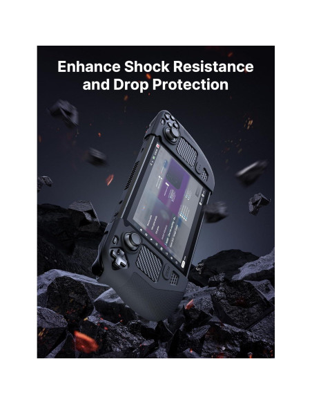 Funda de Silicona JSAUX para Steam Deck OLED/LCD - Negro Funda de Silicona JSAUX para Steam Deck OLED/LCD - Negro