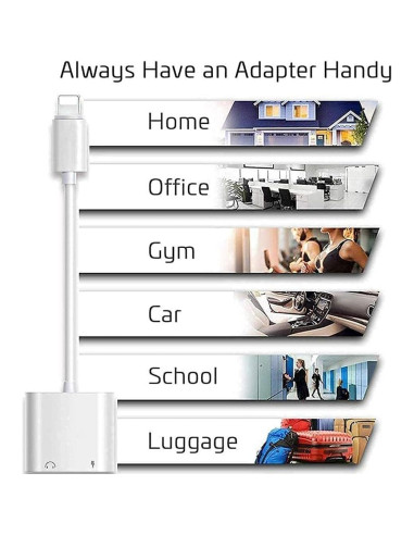 Adaptador de Jack 3.5mm Aprolink para iPhone 2 en 1 MFi