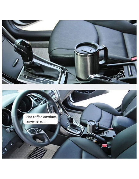 Taza Calentadora de Coche 12V MOSANDON 450ml Acero Inoxidable Taza Calentadora de Coche 12V MOSANDON 450ml Acero Inoxidable
