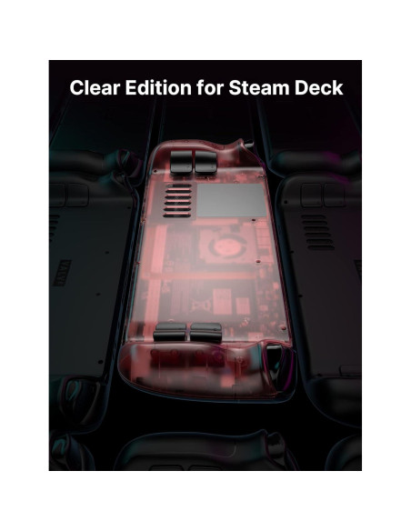 JSAUX Carcasa Trasera Transparente para Steam Deck - Rojo JSAUX Carcasa Trasera Transparente para Steam Deck - Rojo