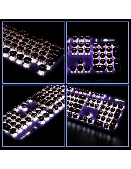 Teclado Mecánico Camiysn Retro Morado 104 Teclas USB Teclado Mecánico Camiysn Retro Morado 104 Teclas USB