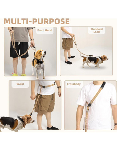 Correa Bungee para Perro PUPTECK con Doble Mango y Reflectante