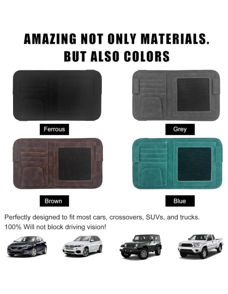 Organizador de Visera de Coche Povtii Negro Multifuncional Organizador de Visera de Coche Povtii Negro Multifuncional