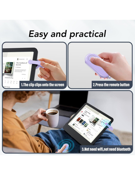Control Remoto Pasador de Página Kindle y eReaders - Púrpura Control Remoto Pasador de Página Kindle y eReaders - Púrpura