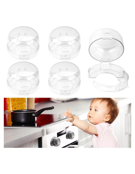 Cubiertas de Seguridad para Perillas de Estufa - 5 Paquetes - Transparentes Cubiertas de Seguridad para Perillas de Estufa - 5 Paquetes - Transparentes