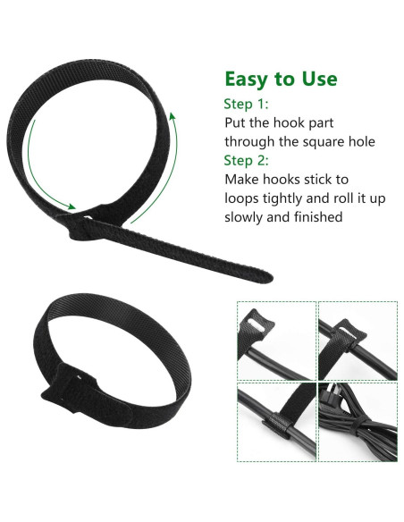 Correas de Cable OneLeaf 60 Pcs Multiusos Ajustables Correas de Cable OneLeaf 60 Pcs Multiusos Ajustables