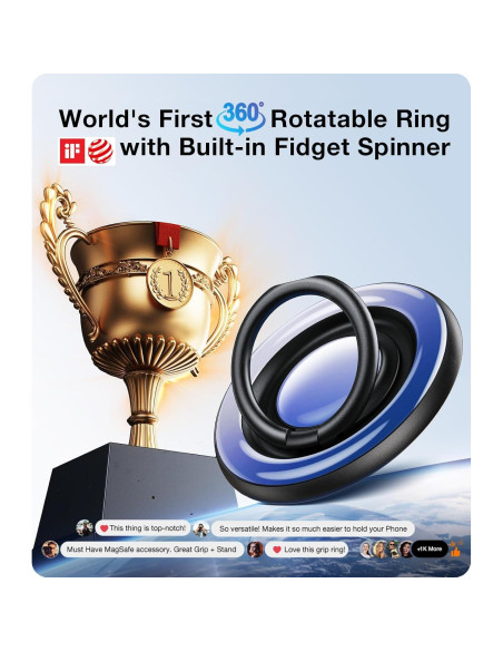 Soporte Anillo Magnético TORRAS 360 Fidget Spinner Púrpura Soporte Anillo Magnético TORRAS 360 Fidget Spinner Púrpura