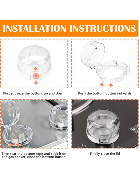 Cubiertas de Seguridad para Perillas de Estufa - 5 Paquetes - Transparentes Cubiertas de Seguridad para Perillas de Estufa - 5 Paquetes - Transparentes
