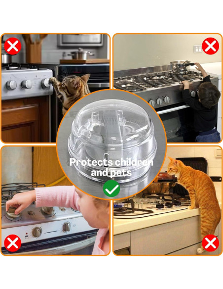 Cubiertas de Seguridad para Perillas de Estufa - 5 Paquetes - Transparentes Cubiertas de Seguridad para Perillas de Estufa - 5 Paquetes - Transparentes