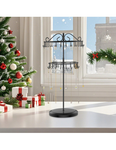 Soporte Organizador de Collares iDavosic.ly 2 Niveles Negro