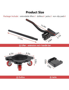 Juego de Mover Muebles ONEON con Ruedas y Elevador 299 kg 2