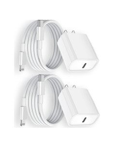Cargador Rápido 20W USB-C + Cable Lightning 2Pack
