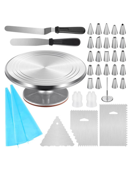 Kootek Soporte Giratorio de Pasteles 30,48 cm + Kit 35 Piezas Kootek Soporte Giratorio de Pasteles 30,48 cm + Kit 35 Piezas