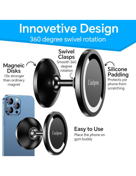 Soporte Magnético Coolpow para Teléfono Gimnasio MagSafe Soporte Magnético Coolpow para Teléfono Gimnasio MagSafe