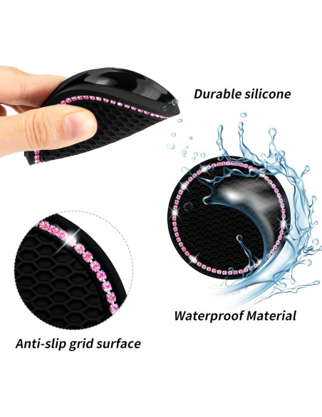 Posavasos de Coche Senose 6.99 cm Silicona Antideslizante 2 Pcs Posavasos de Coche Senose 6.99 cm Silicona Antideslizante 2 Pcs