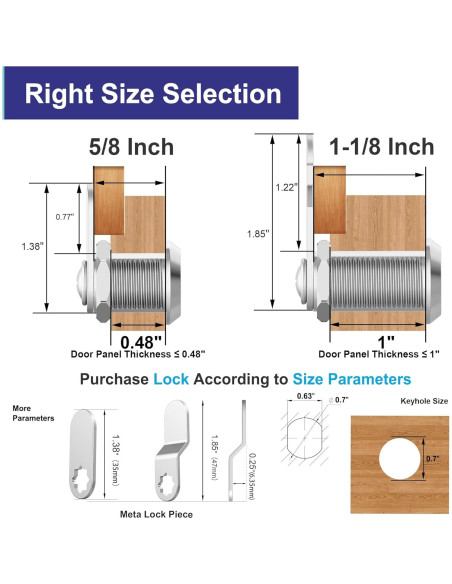 Cerraduras de Gabinete Jayseon 5/8" Paquete de 6 con Llave Cerraduras de Gabinete Jayseon 5/8" Paquete de 6 con Llave