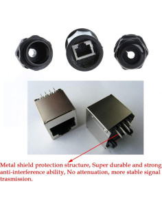 5 Conectores RJ45 a Prueba de Agua Anmbest Cat5/6 IP67 2
