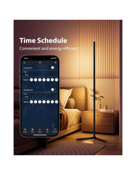 Lámpara de Pie LED RGB CCACC 165 cm Control Remoto APP Lámpara de Pie LED RGB CCACC 165 cm Control Remoto APP